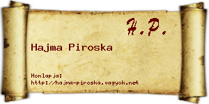 Hajma Piroska névjegykártya